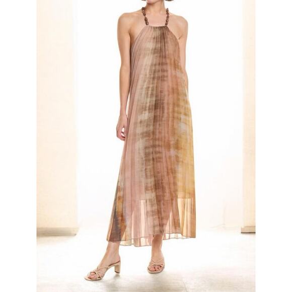 Zara Dresses & Skirts - NWT Zara Tie Dye Pleated Halter Neck Maxi Dress Size Small